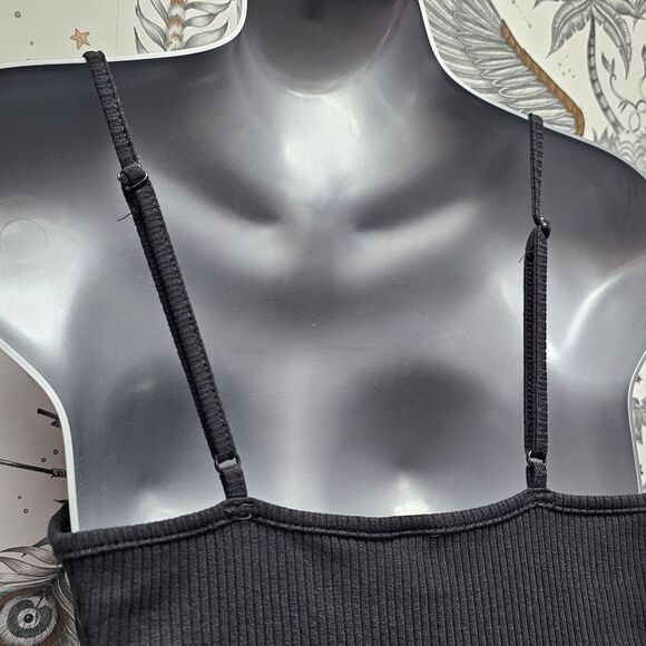 Colorblock Stripes Romper Black White Straps Goth Punk Beetlejuice Alternative M - Picture 6 of 14